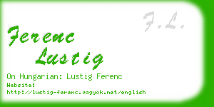 ferenc lustig business card